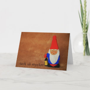 Swedish  Christmas Elf Thank You Card in Svensk