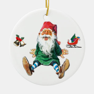 Swedish Christmas Gnome Ceramic Tree Decoration