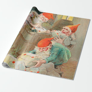 Swedish Christmas Santa (by Jenny Nyström) Wrapping Paper