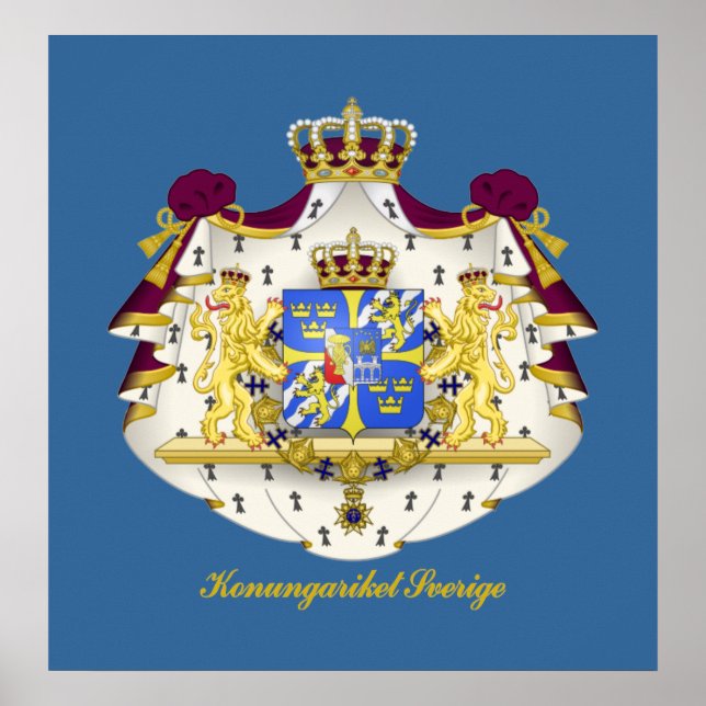 Swedish Coat of Arms Poster (Front)