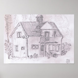 Swedish Cottage Poster