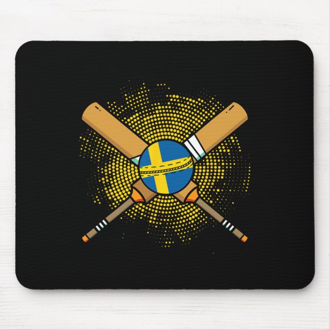 Swedish Cricket Racket And Ll Flag Of Sweden  Mouse Mat (Front)
