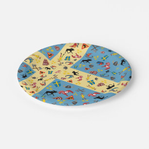 Swedish culture items with flag paper plate