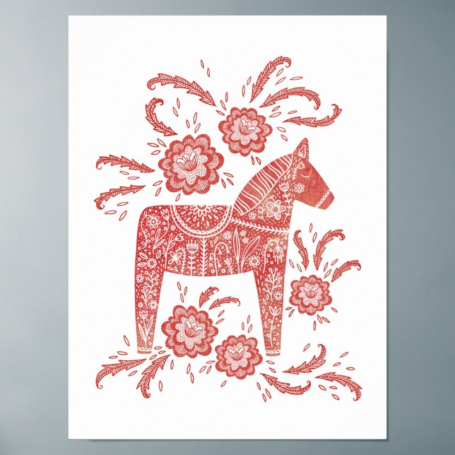 Swedish Dala Horse Art Poster (Creator Uploaded)