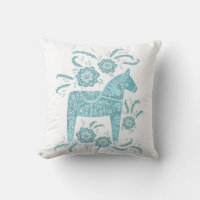 Swedish Dala Horse Art Teal Green