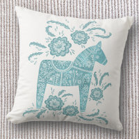 Swedish Dala Horse Art Teal Green