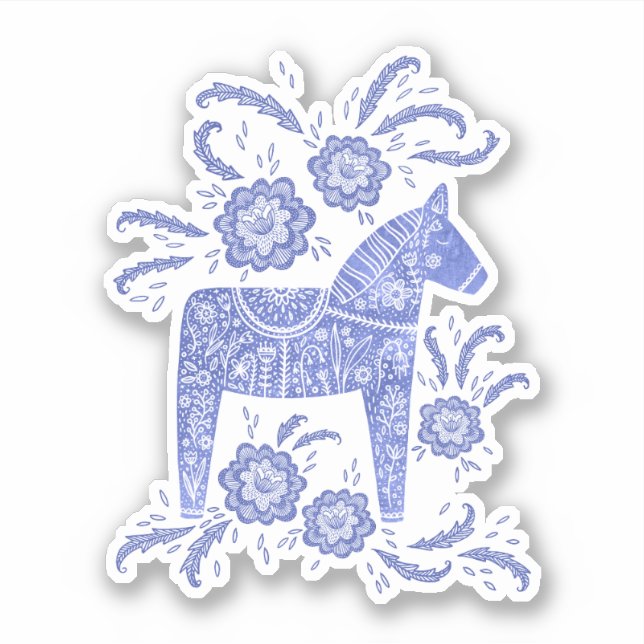 Swedish Dala Horse Blue (Front)