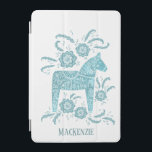Swedish Dala Horse Custom Name Teal iPad Mini Cover<br><div class="desc">A traditional Dala Horse from Sweden.
Remove or change the name to customise.</div>