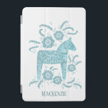 Swedish Dala Horse Custom Name Teal iPad Mini Cover<br><div class="desc">A traditional Dala Horse from Sweden.
Remove or change the name to customise.</div>