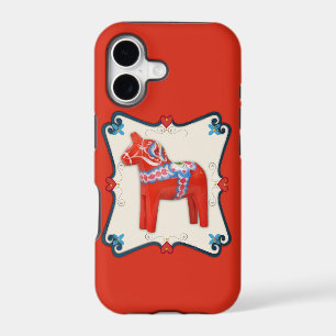 Swedish Dala Horse Folk Art Framed