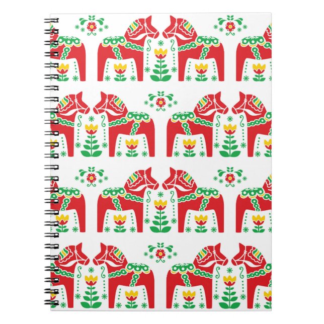 Swedish Dala Horse: Folk Art Notebook (Front)