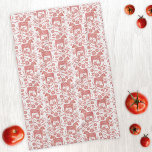 Swedish Dala Horse Folk Art Pattern Tea Towel<br><div class="desc">A pretty traditional Swedish Dala Horse pattern in red and white.  Original art by Nic Squirrell.</div>