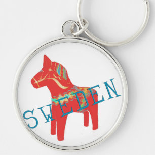 Swedish Dala Horse gifts & greetings Key Ring
