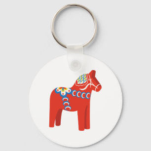 Swedish Dala Horse Key Ring