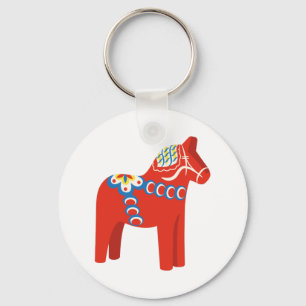 Swedish Dala Horse Key Ring