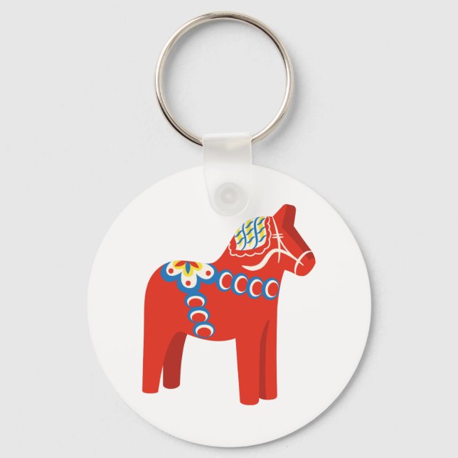 Swedish Dala Horse Key Ring (Front)
