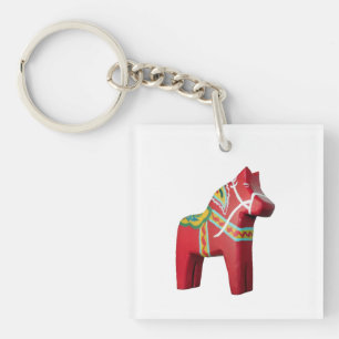 Swedish Dala Horse Key Ring
