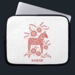 Swedish Dala Horse Personalised Laptop Sleeve<br><div class="desc">A traditional Dalecarlian Horse from Sweden.
Remove or change the name to customise.</div>
