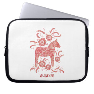 Swedish Dala Horse Personalised Laptop Sleeve