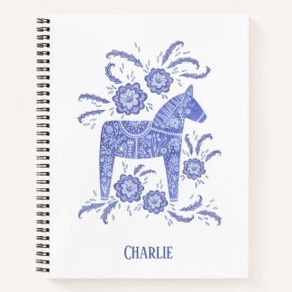 Swedish Dala Horse Personalised Notebook