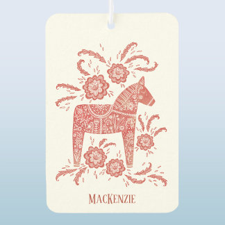 Swedish Dala Horse Personalised Red Car Air Freshener