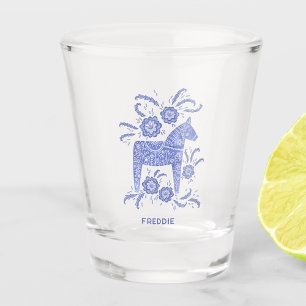 Swedish Dala Horse Personalised Shot Glass