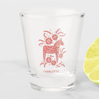 Swedish Dala Horse Personalised Shot Glass