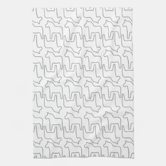 Swedish Dala Horse Print Tea Towel
