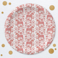 Swedish Dala Horse Red and White