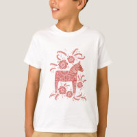 Swedish Dala Horse Red and White