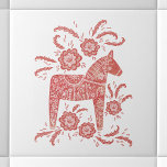 Swedish Dala Horse Red and White Tile<br><div class="desc">A traditional Swedish Dala Horse design in red and white.  Original art by Nic Squirrell.</div>