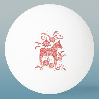 Swedish Dala Horse Red Ping Pong Ball