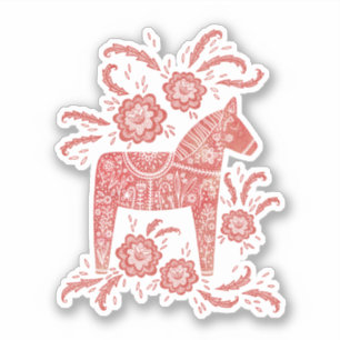 Swedish Dala Horse Red Sticker