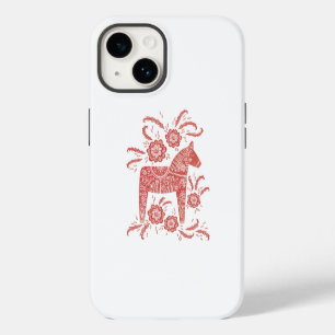 Swedish Dala Horse Red & White iPhone 14 Case