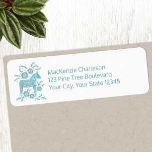Swedish Dala Horse Return Address