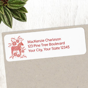 Swedish Dala Horse Return Address