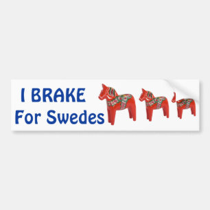 Swedish Dala Horse Scandinavian Bumper Sticker