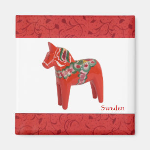 Swedish Dala Horse Scandinavian Magnet