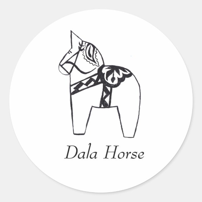 Swedish Dala Horse Sticker (Front)