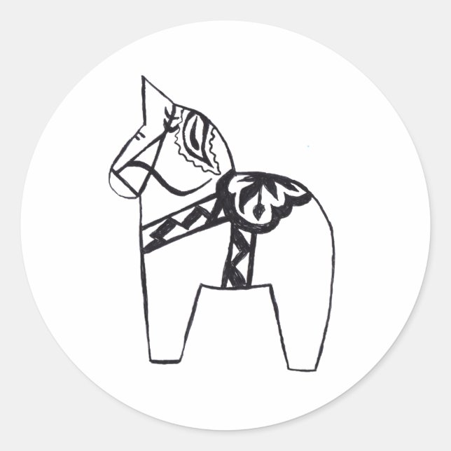 Swedish Dala Horse Sticker (Front)