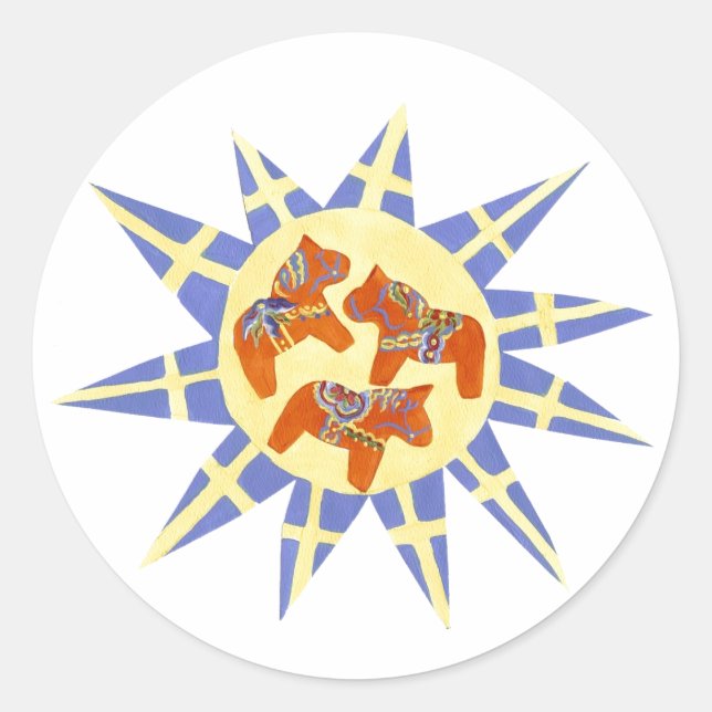 Swedish Dala Horse Sticker (Front)