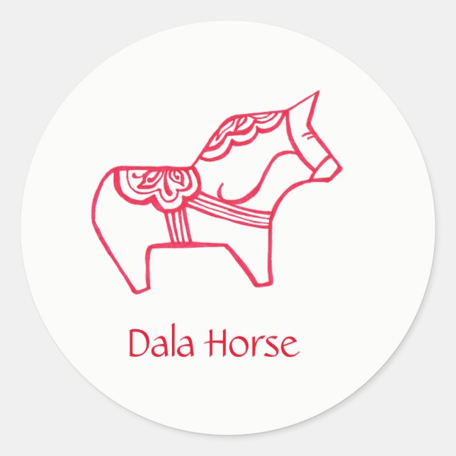 Swedish Dala Horse Sticker (Front)