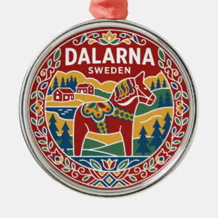 Swedish Dala Horse Sweden Metal Tree Decoration