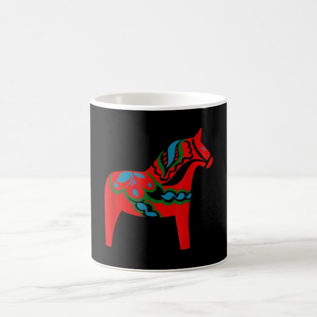 Swedish Dala Horse Sweden Red Dalecarlian Horse Coffee Mug (Center)