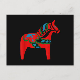 Swedish Dala Horse Sweden Red Dalecarlian Horse Postcard