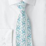 Swedish Dala Horse Teal Green and White Folk Art Tie<br><div class="desc">A traditional Swedish Dala Horse design in teal green and white.
Perfect for your favorite Viking.</div>