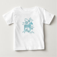 Swedish Dala Horse Teal Green