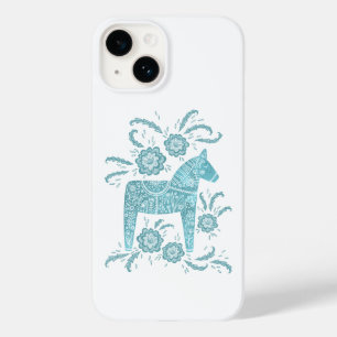 Swedish Dala Horse Teal Green Case-Mate iPhone 14 Case