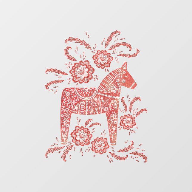 Swedish Dala Horse Window Cling (Sheet)