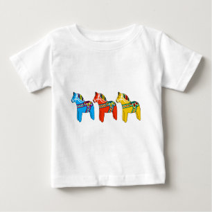 Swedish Dala Horses Baby T-Shirt